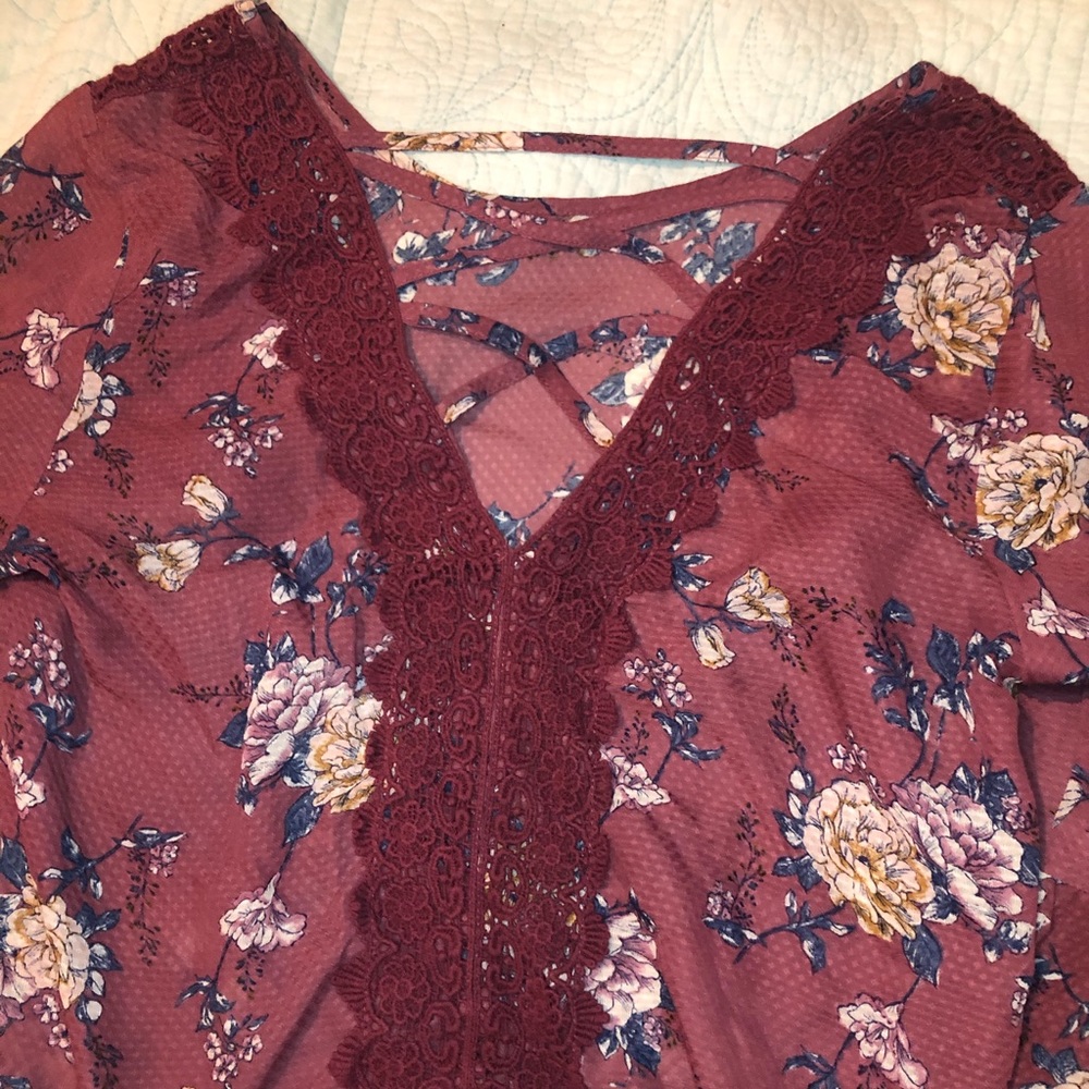 Thin, see-through shirt.